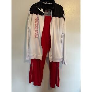 Title Boxing Track Suit Set Sz 2XL White/Red/Black Full Zip Jacket pants Gym